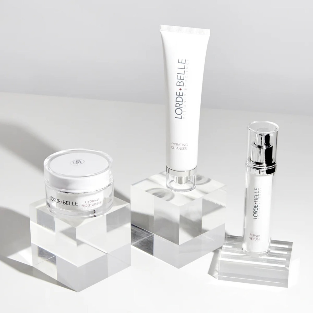 LORDE + BELLE Anti-Aging Skincare Regimen Serum, Moisturizer, Cleanser‎ Set NIB